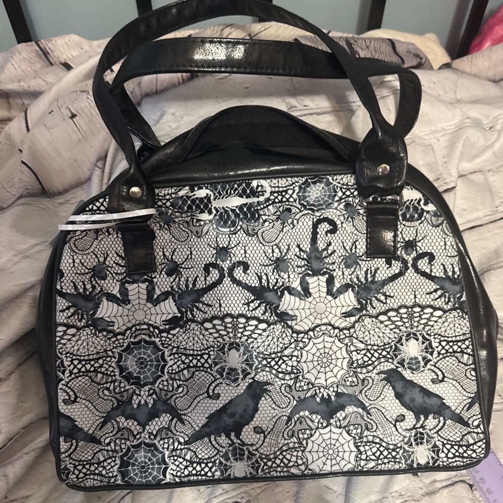Top Notch By Design Handmade Raven Lace Satchel Style Bag Halloween Overnight